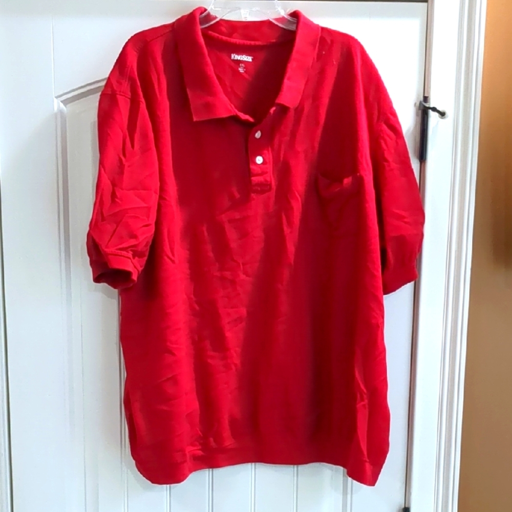 Red Polo Shirt by King Size Size 4x